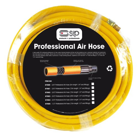 07882 3/8" Professional Air Hose 15M With 1/4" Fittings - 310 Psi - siptoolshop